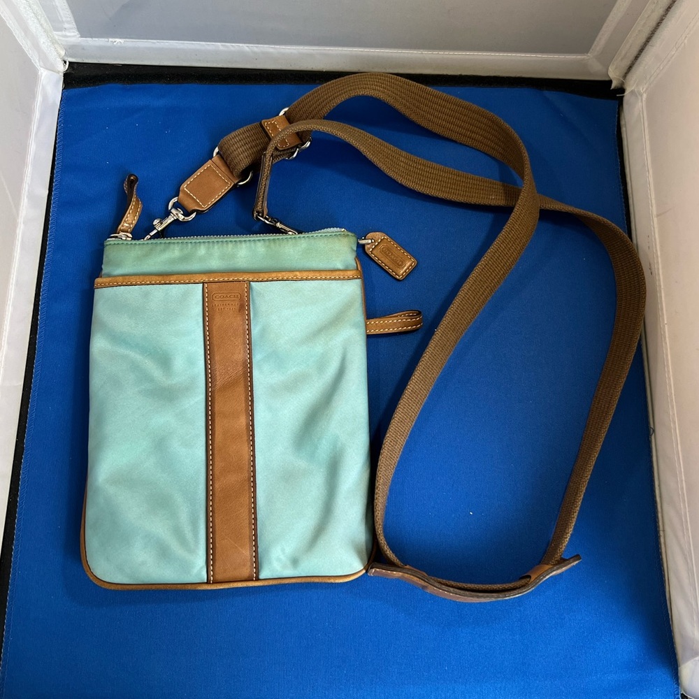 coach blue crossbody bag